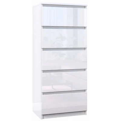 Chest of drawers 500х376х1170 mm Bright MDF white gloss